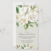 Begrafenis bedankkaarten | Antiek witte roos Bedankkaart (Voorkant)