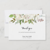 Begrafenis bedankkaarten | Antiek witte rozen Bedankkaart (Voorkant)