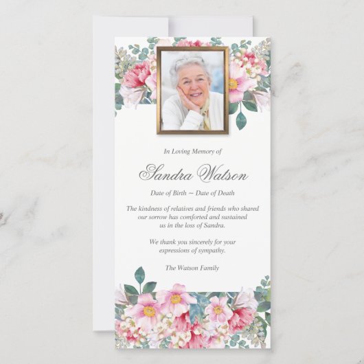 Begrafenis bedankkaarten | Geurige tuin 1 Bedankkaart (Voorkant)