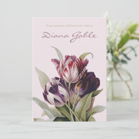 Begrafenis bedankkaarten | Mooie tulpen Kaart (Staand voorkant)
