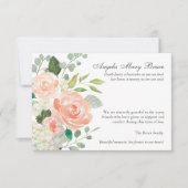 Begrafenis bedankkaarten | Perzik Rozen Bedankkaart (Voorkant)