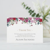 Begrafenis bedankkaarten | WATERVERF ROZEN Bedankkaart (Staand voorkant)