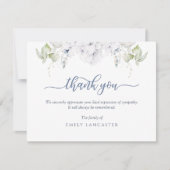 Begrafenis Bedankt Opmerking, Witte Bloemen en Gro (Voorkant)