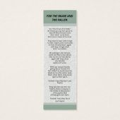 Begrafenis Bladwijzer Sjabloon Mini Visitekaartjes (Achterkant)