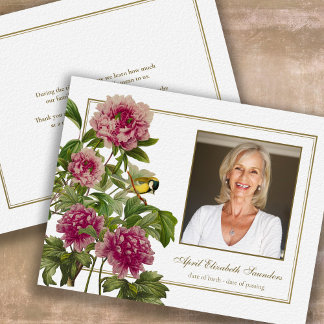 Begrafenis Bloemen Roos Foto Sympathie Dank u kaar Bedankkaart
