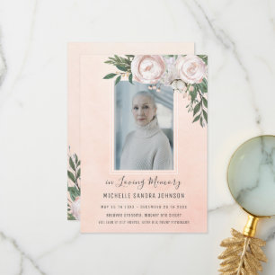 Begrafenis Bloemen Roze Foto Memorial Programma