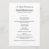 Begrafenis Custom Memorial Fototafel Programma (Achterkant)