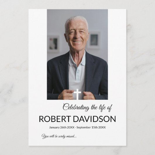 Begrafenis Custom Memorial Fototafel Programma (Voorkant)