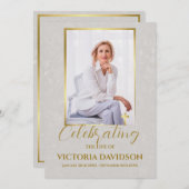 Begrafenis Custom Memorial Fototafel Programma (Voorkant / Achterkant)