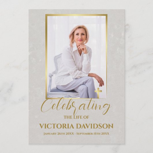 Begrafenis Custom Memorial Fototafel Programma (Voorkant)