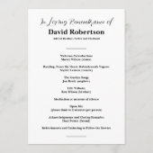 Begrafenis Custom Memorial Fototafel Programma (Achterkant)