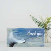 Begrafenis Dank Je | Rouw Witte Veer Kaart (Staand voorkant)