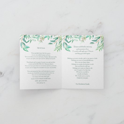 Begrafenis dank u kaarten | Eucalyptus Waterverf (Binnen)