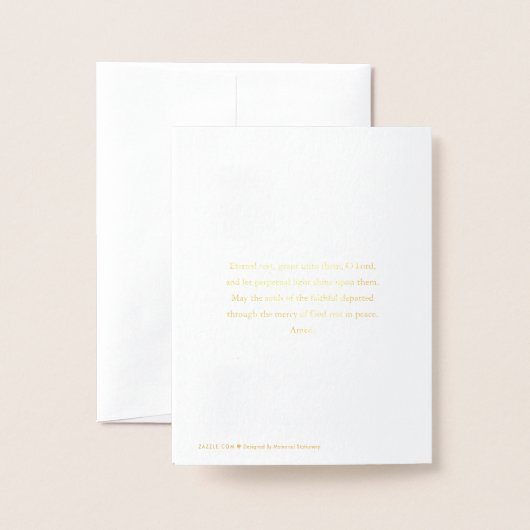 Begrafenis Dank u Kaarten Gold Cross & Dove Folie (Met envelop)