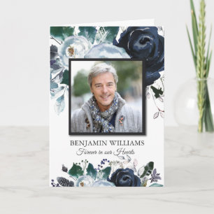 Begrafenis dank u kaarten Navy Peony met foto