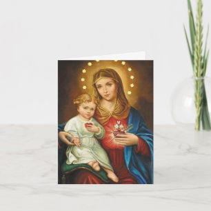 Begrafenis dank u kaarten Onbevlekt Hart Maria 0