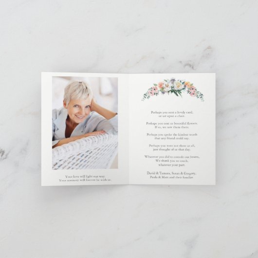 Begrafenis dank u kaarten | WATERVERF ROZEN 2 (Binnen)