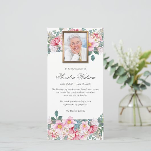 Begrafenis Dankkaartjes | Geurige Tuin 1 Bedankkaart (Staand voorkant)