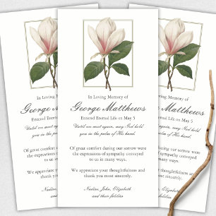 Begrafenis Dankkaartjes   Zoete Antieke Magnolia Bedankkaart