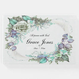 Begrafenis Gastboek Bloemen op wit  Gastenboek