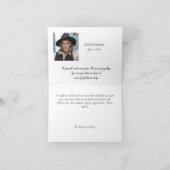 Begrafenis gedenkteken dank u kaart (Binnen)