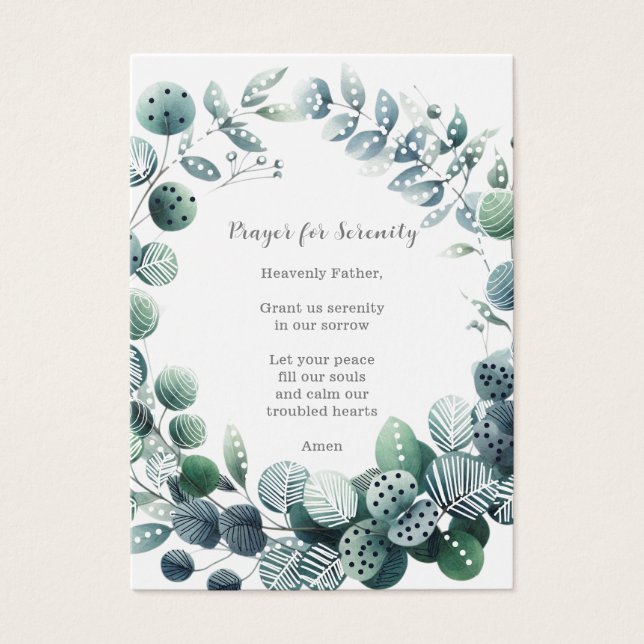 Begrafenis / gedenkteken Kaart voor sereniteit (Voorkant)