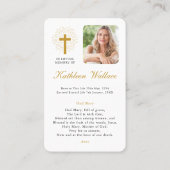 Begrafenis Glas in lood Mary Prayer Sympathy Card Visitekaartje (Achterkant)