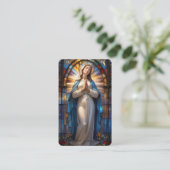 Begrafenis Glas in lood Mary Prayer Sympathy Card Visitekaartje (Staand voorkant)