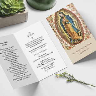 Begrafenis Guadalupe Spaanse Gebed Sympathie Kaart