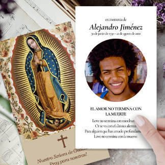 Begrafenis Guadalupe Spaanse Gebed Sympathie Kaart