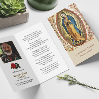 Begrafenis Guadalupe Spaanse Gebed Sympathie Kaart