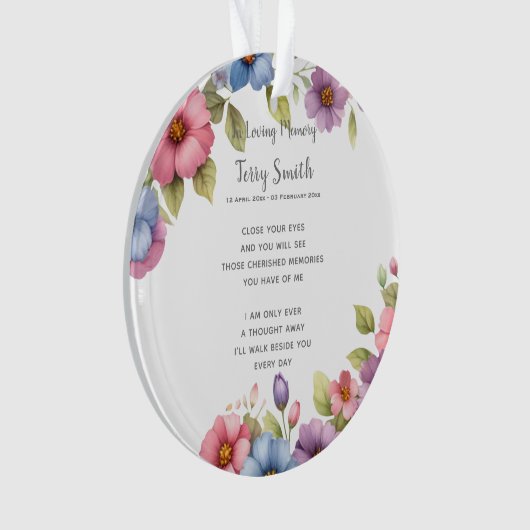 Begrafenis / Herdenking Ornament (voorkant)