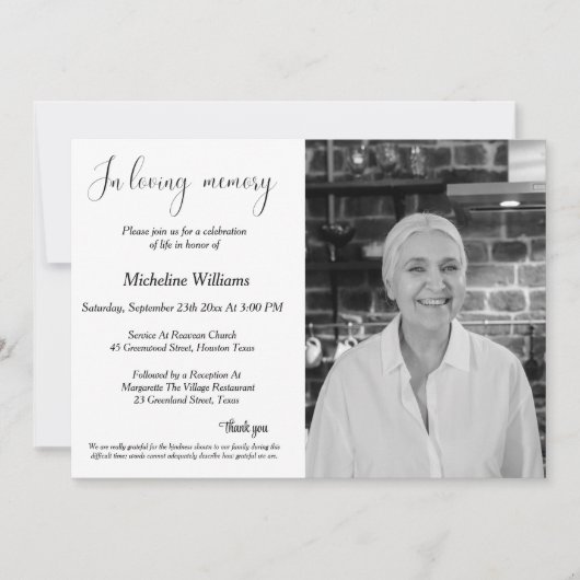 begrafenis, herdenkingsdienst, viering van het lev kaart (Voorkant)