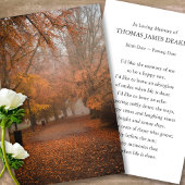 Begrafenis herfst gebed sympathie kaarten visitekaartje