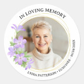 Begrafenis in liefdevolle herinnering Custom Photo Ronde Sticker (Voorkant)