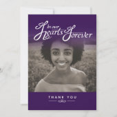 Begrafenis in ons hart paarse bedankkaart (Voorkant)