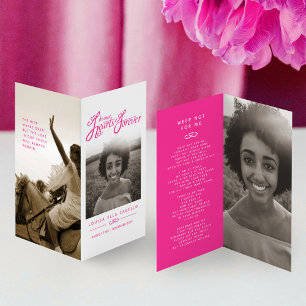 Begrafenis in onze harten voor altijd roze foto ge kaart