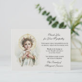 Begrafenis Katholiek gedenkteken Jezus condoleert Bedankkaart (Staand voorkant)