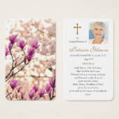 Begrafenis Magnolia Memorial Gebed Sympathie Cards Visitekaartje (Voorkant /achterkant)