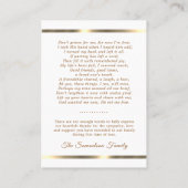 Begrafenis Massale dienst Gebed Dank u Foto Beach Visitekaartje (Achterkant)