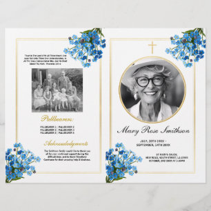 Begrafenis Orde van Levensduur Vergeet Mij Knoop Flyer