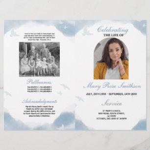 Begrafenis Orde van Levensduur Wolken Vogels Flyer
