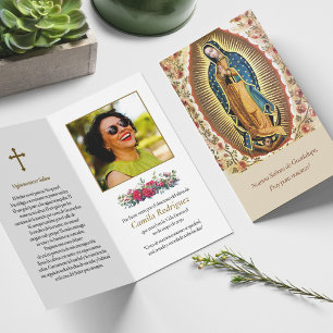 Begrafenis Spaanse Guadalupe Gebed Sympathie Kaart