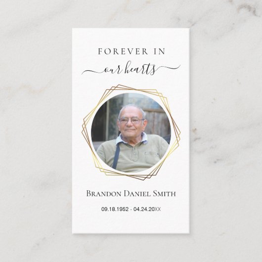 Begrafenis Sympathy Foto Memorial Prayer Kaart Visitekaartje (Voorkant)