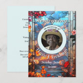 begrafenis van een bloemenGlas in lood Aankondiging (Voorkant / Achterkant)