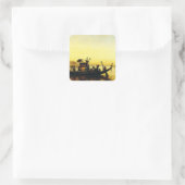 Begrafenis van een mummie op de Nijl door Frederic Vierkante Sticker (Tas)