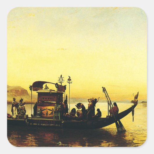 Begrafenis van een mummie op de Nijl door Frederic Vierkante Sticker (Voorkant)