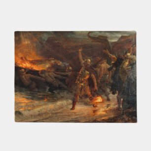 Begrafenis van een Viking (door Frank Dicksee) Deurmat