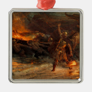 Begrafenis van een Viking (door Frank Dicksee) Metalen Ornament