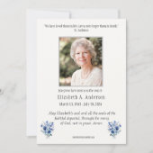 Begrafenis van Mary Sympathy Bedankkaart (Voorkant)